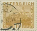 Frimärke ur Gösta Bodmans filatelistiska motivsamling, påbörjad 1950.
Frimärke från Österrike, 1929. Motiv av Güssing Burgensland