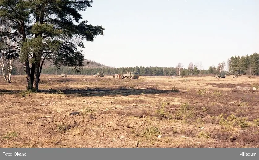 Förevisning av minutläggning. Från vänster Terrängbil 30 Scania, Terrängbil 40 Scania och terrängbil 40 Scania.