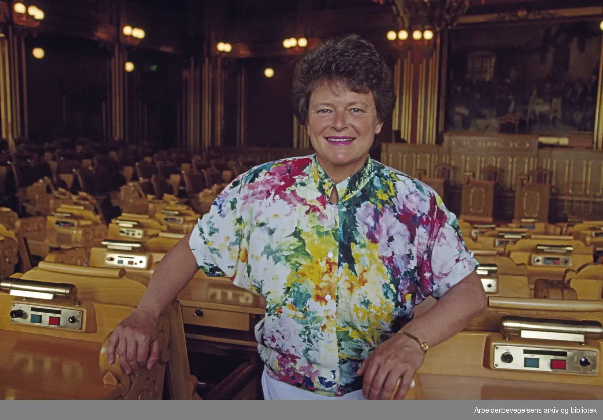 Gro Harlem Brundtland på Stortinget, 20. juni 1990