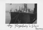 S/S Kungsholm lägger ut från Göteborgs hamn. Fartyget gick på sträckan Göteborg - New York.