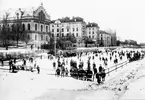 Skridskobana på Gavleån, 1920-talet. Hembygdsföreningen Gävle Gille. Medlemskort år 1975