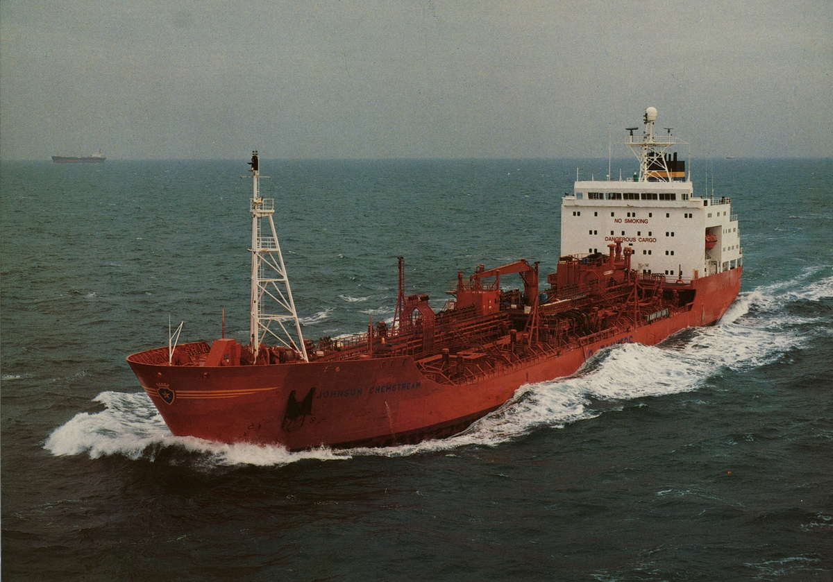 Johnson Line. M/T Johnson kemikalie- och produkttanker. 17 465 dwt. Byggd år 1983. Varv Nakskov Skibsverft, Danmark. Längd 149,40 m, bredd 22,40 m.