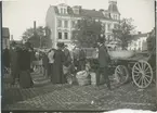 Höstmarknad på Vaksala torg, Uppsala 1912