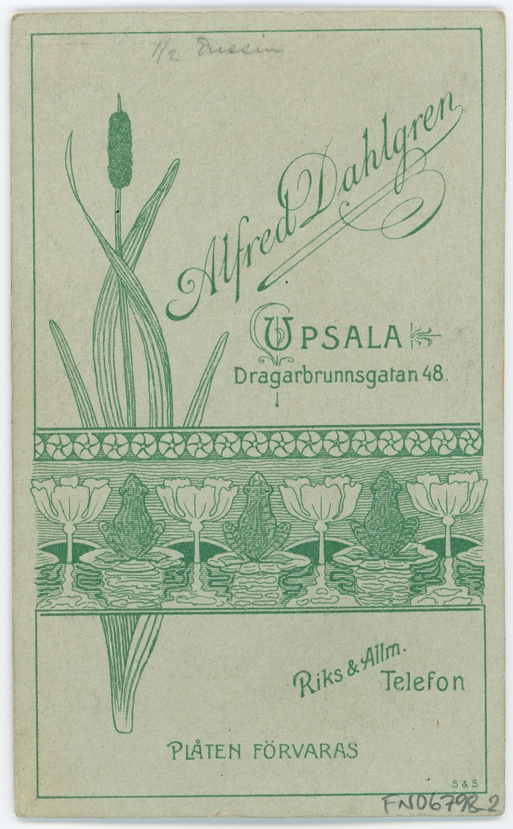 Visitkortsfotografi - Eva Nyström, Uppsala 1904