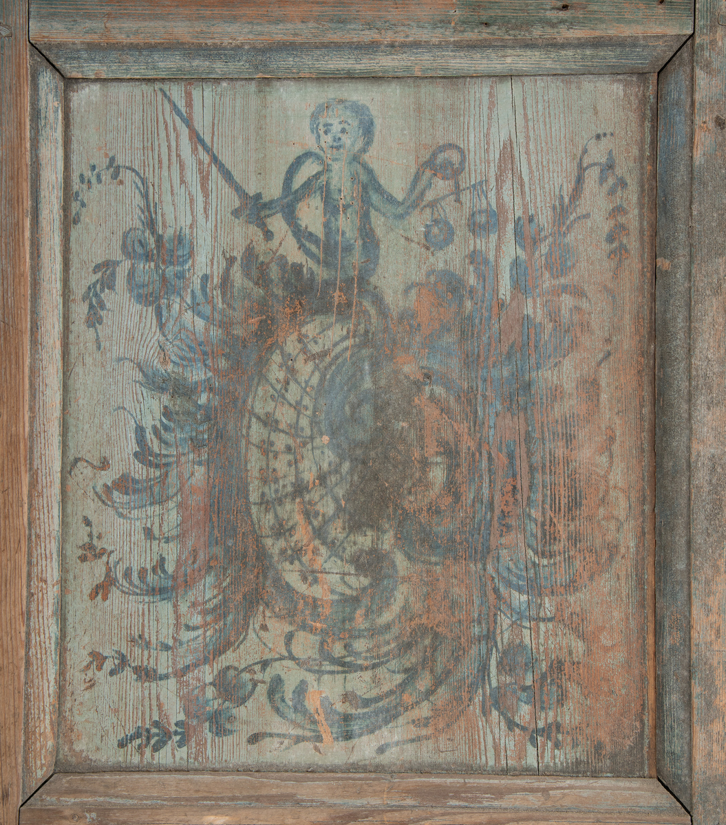 Matskap med dekormalte dører.
