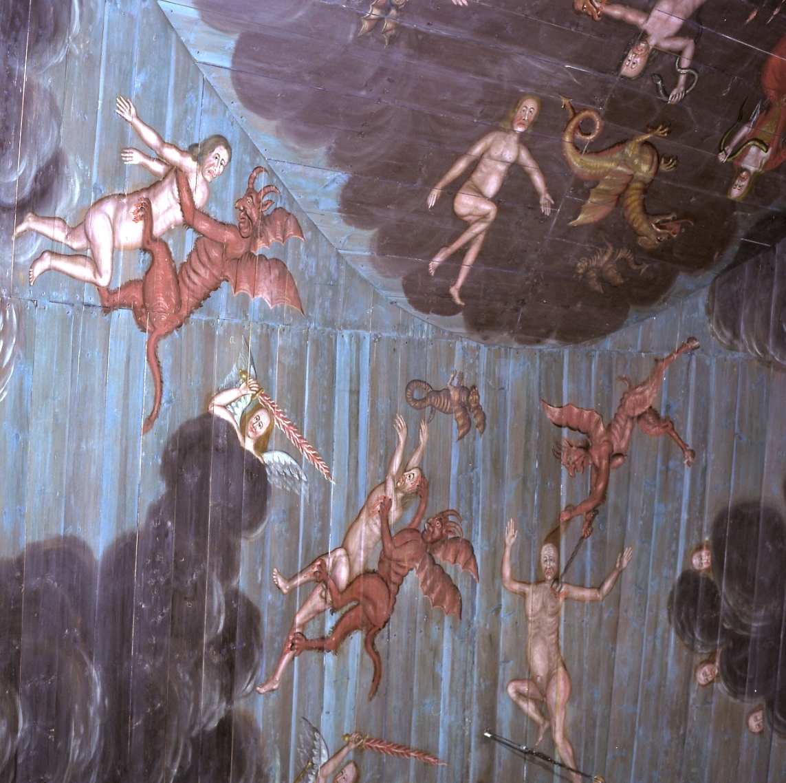 Takmålningar i Glava kyrka utförda av Hans Georg Schuffner 1753.