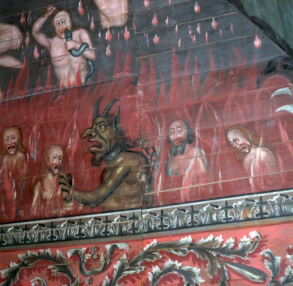 Takmålningar i Glava kyrka utförda av Hans Georg Schuffner 1753.