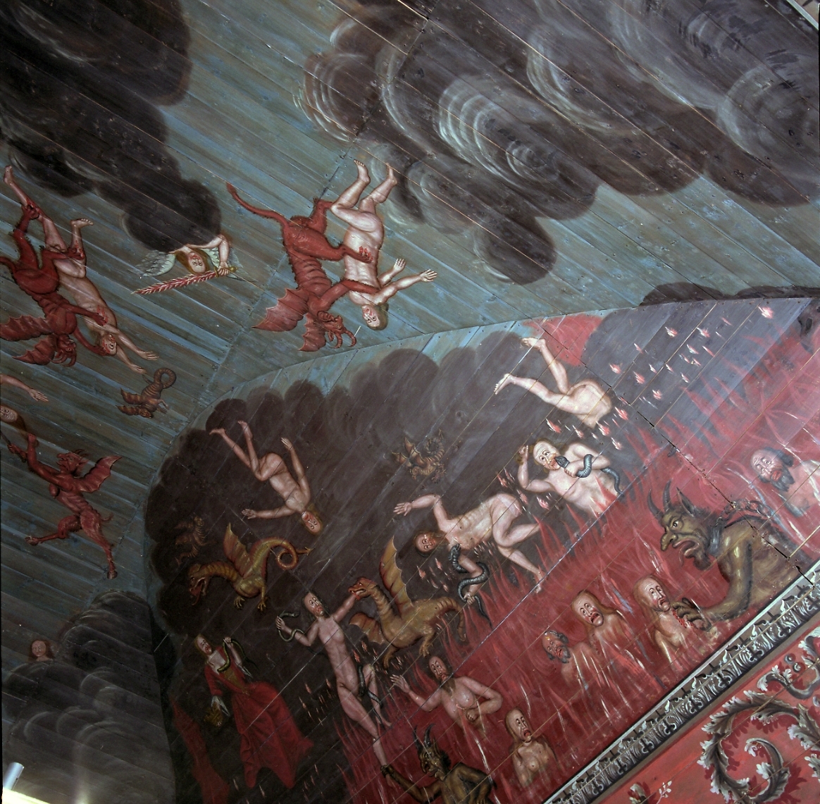 Takmålningar i Glava kyrka utförda av Hans Georg Schuffner 1753.