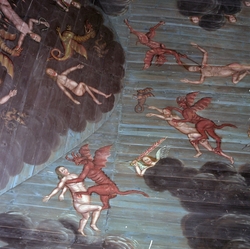 Takmålningar i Glava kyrka utförda av Hans Georg Schuffner 1