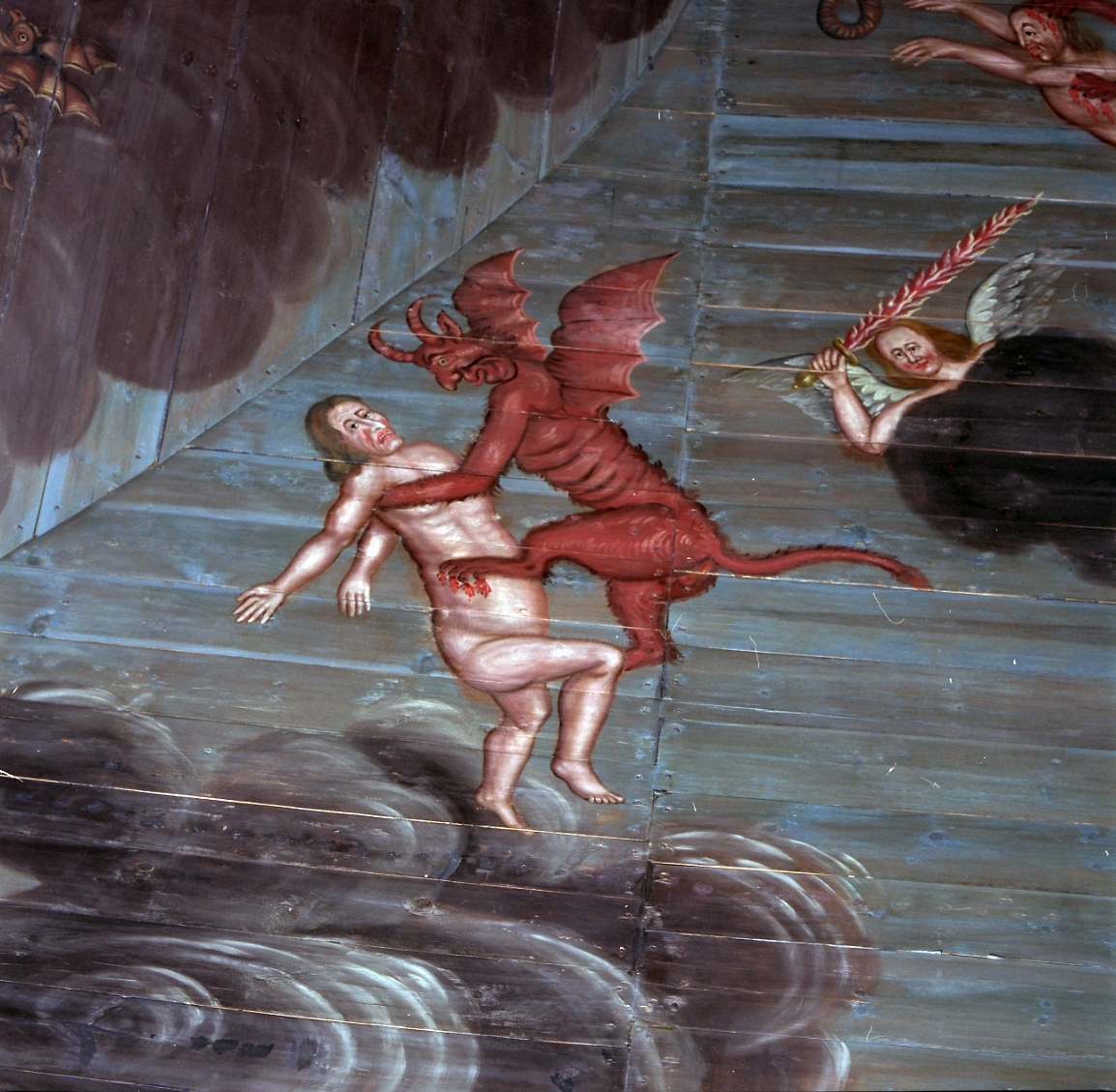 Takmålningar i Glava kyrka utförda av Hans Georg Schuffner 1753.