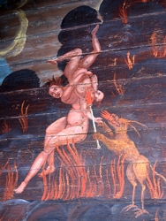 Takmålningar i Gräsmarks kyrka av Erik Jonaeus föreställande