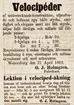 Velocipéder. Ur Tidning för Wenersborgs stad och län. 1869-06-04