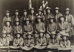 Postkort, Hamar, gruppe 20 speidere, Hamar speiderpiketropp 