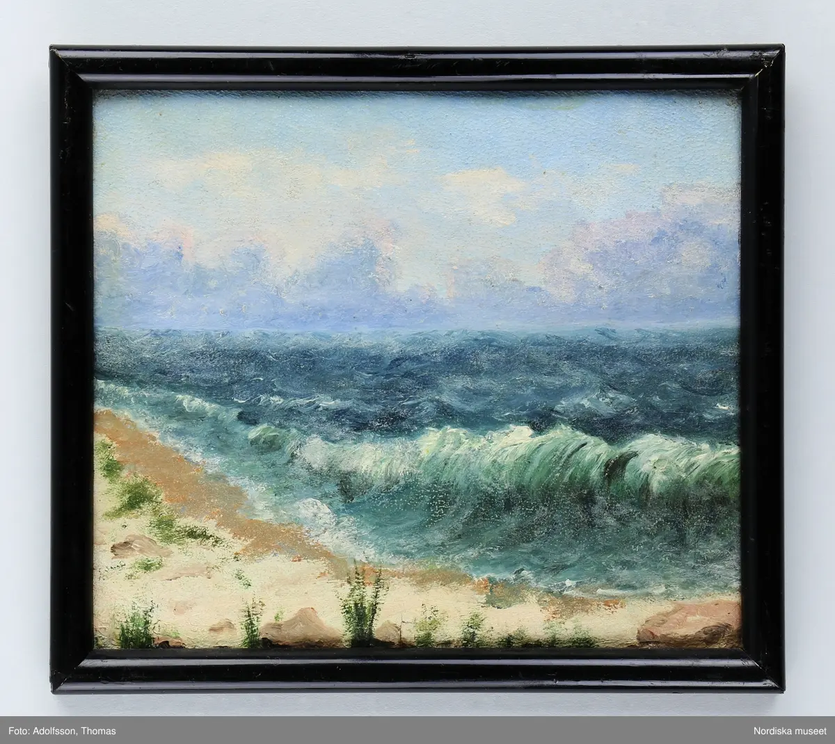 Skärgårdslandskap, hav, himmel, strand.