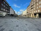 Trollhättan, Kungsgatan. Träden i allén har fällts