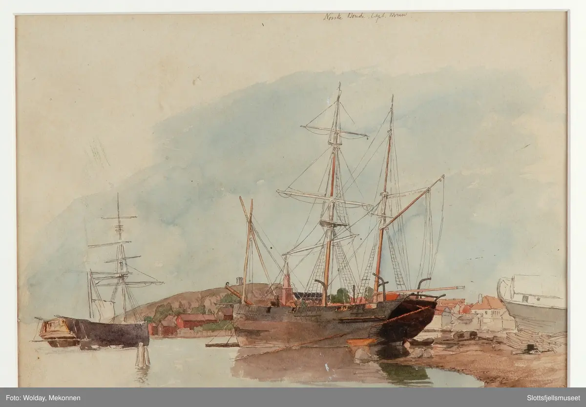 1. Tønsberg sett fra Kaldnessiden
2. Båten Betsy Gude. Grimstad
