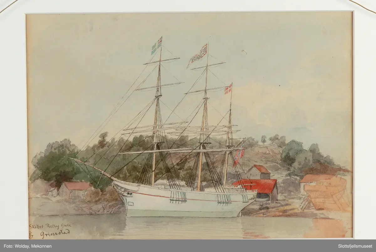 1. Tønsberg sett fra Kaldnessiden
2. Båten Betsy Gude. Grimstad