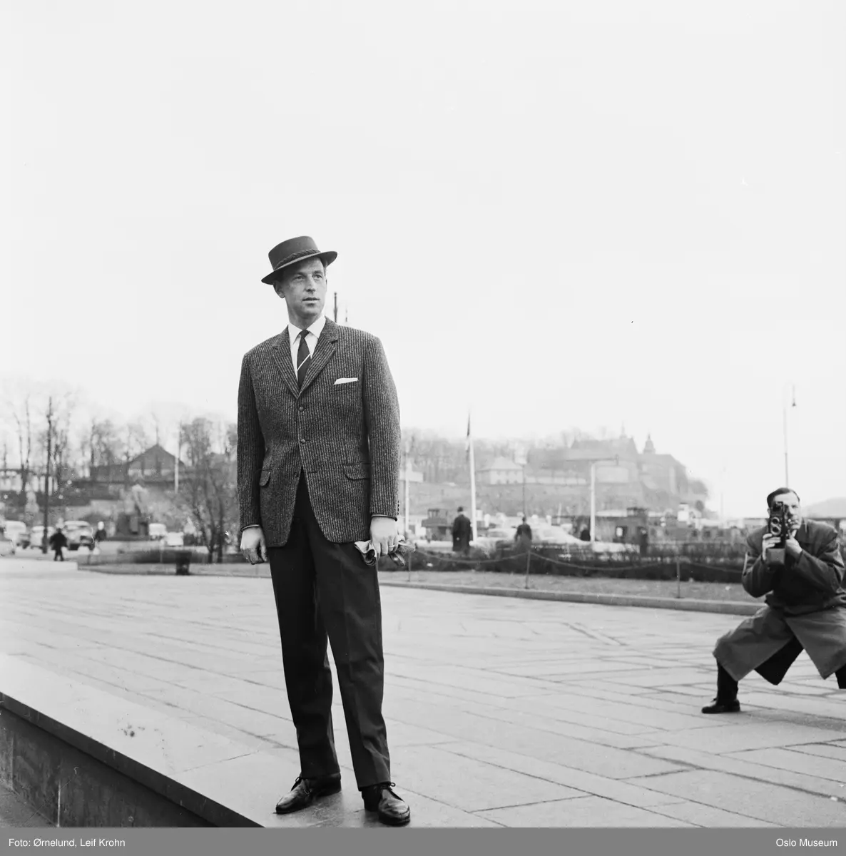 mann, modell, jakke, bukse, hatt, mann, fotograf