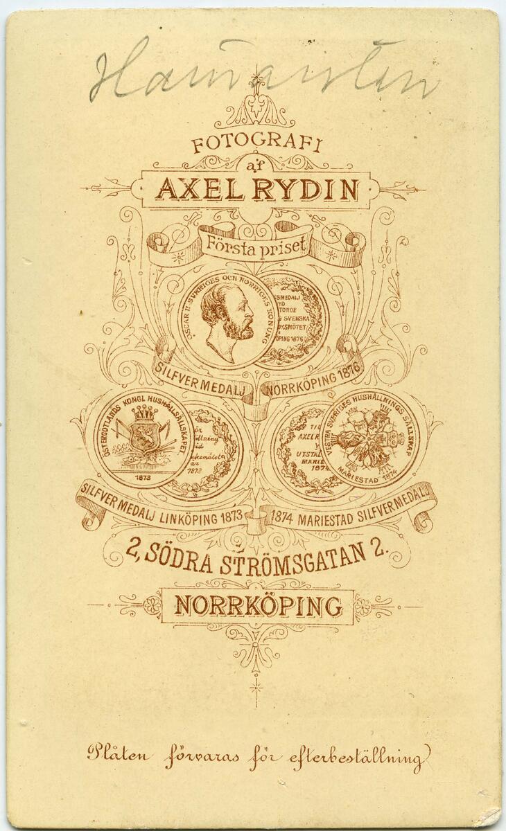 Porträtt på Prästen Hamarsten.