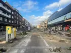 Trollhättan, Kungsgatan. Träden i allén har fällts