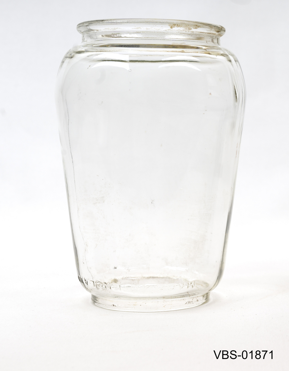Glassskjerm som er en del av en karbidlampe (mangler)
Konisk i form, bredere i diameter nederst.