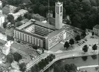 Västerås.
Vy över Stadshuset och Fiskartorget, c:a 1958.