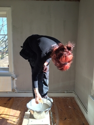 Takmålning utförd av Olof Dahlström på gården Där Väst i Bob