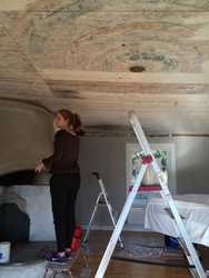 Takmålning utförd av Olof Dahlström på gården Där Väst i Bob