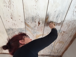 Takmålning utförd av Olof Dahlström på gården Där Väst i Bob