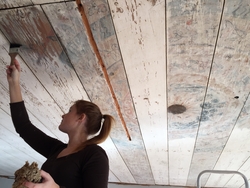 Takmålning utförd av Olof Dahlström på gården Där Väst i Bob