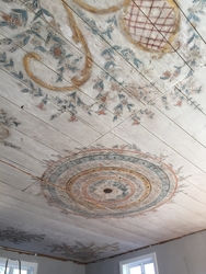 Takmålning utförd av Olof Dahlström på gården Där Väst i Bob