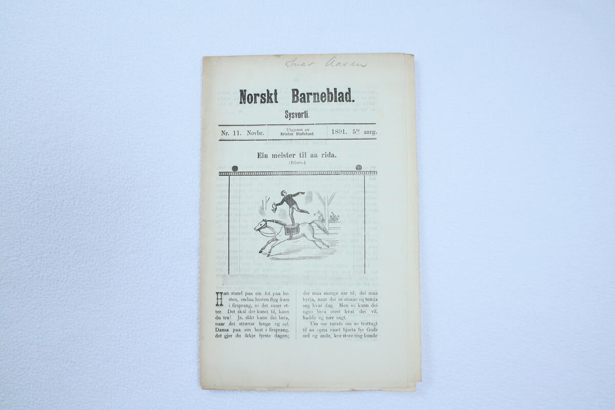 Tidsskrift frå boksamlinga til Ivar Aasen