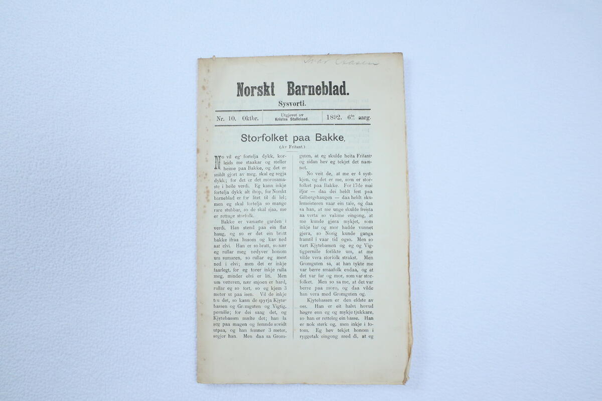 Tidsskrift frå boksamlinga til Ivar Aasen