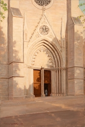 Stora södra portalen på Linköpings domkyrka [Oljemålning]