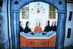 Interiört måleri på gården Hagen. Väggmålningarna är utförda