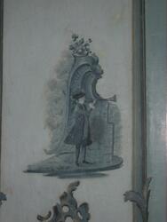 Väggmålning i huvudbyggnaden på Mässviks gård utförd av Hans