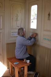 Restaurering av måleri i båthytt på Ångrike i Torsby, utfört