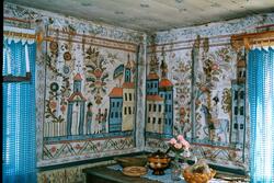 Interiört måleri på gården Hagen. Väggmålningarna är utförda