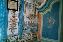 Interiört måleri på gården Hagen. Väggmålningarna är utförda