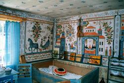 Interiört måleri på gården Hagen. Väggmålningarna är utförda