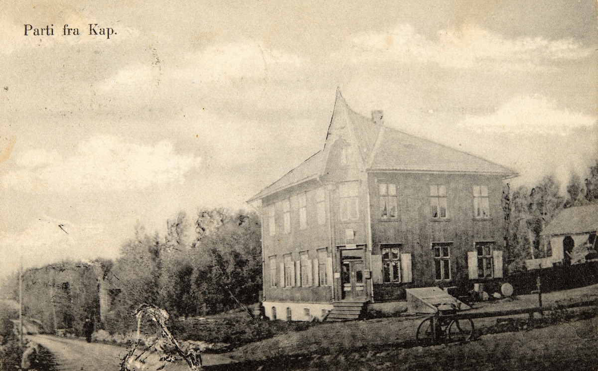 Postkort, Vang, Kapp, Kolonialhandel, Landhandel, senere Midtvang Matsenter,