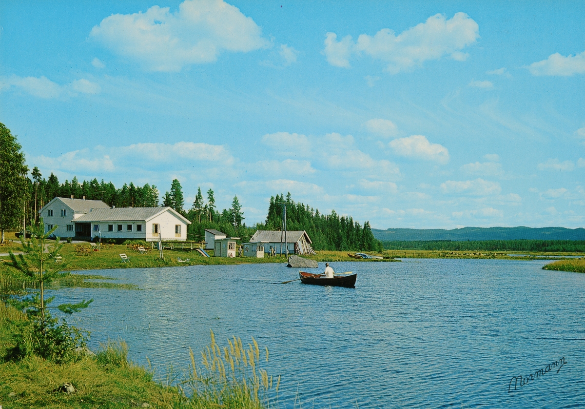 Postkort, Løten, Rokosjøen Camping og hytter, robåt