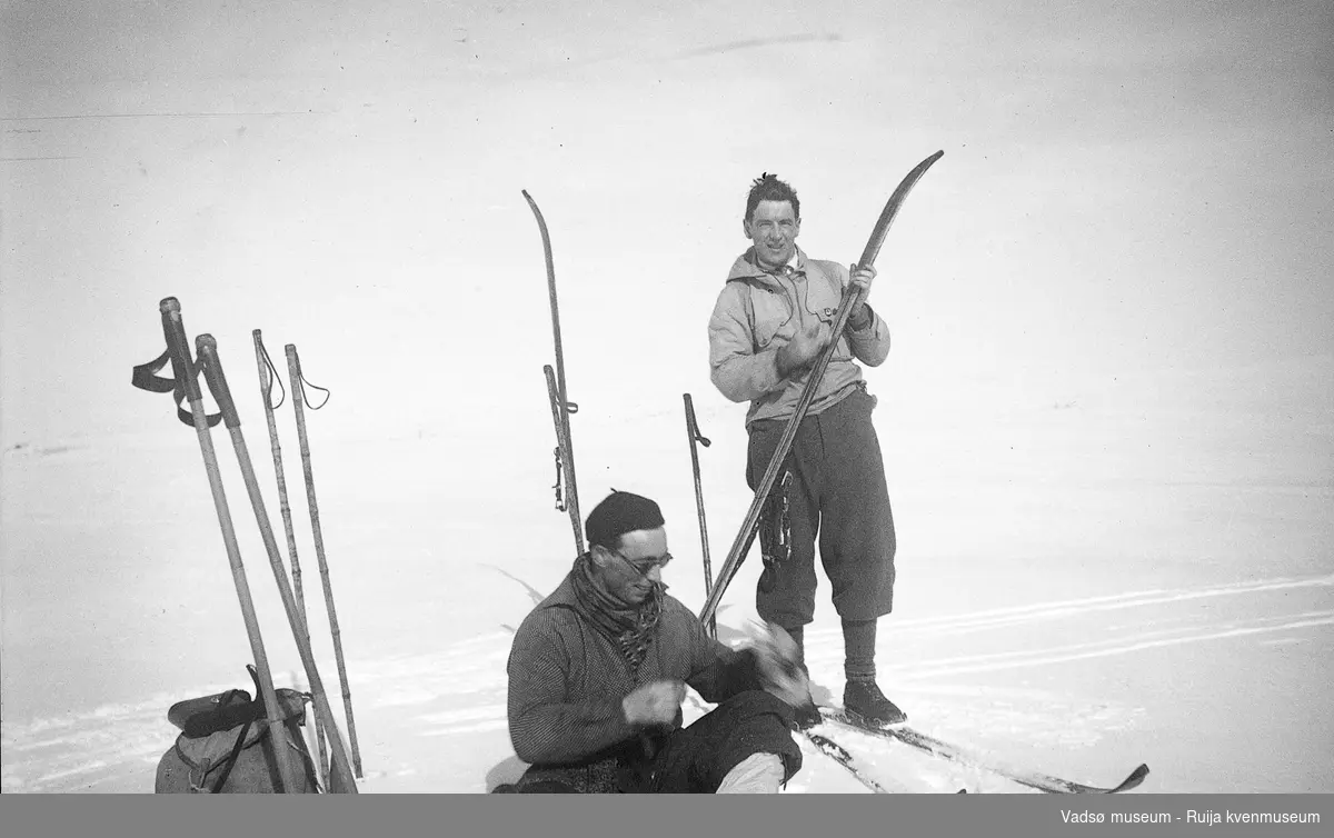 Lærere fra Andersby skole på skitur ved Basis A nord for Vadsø.