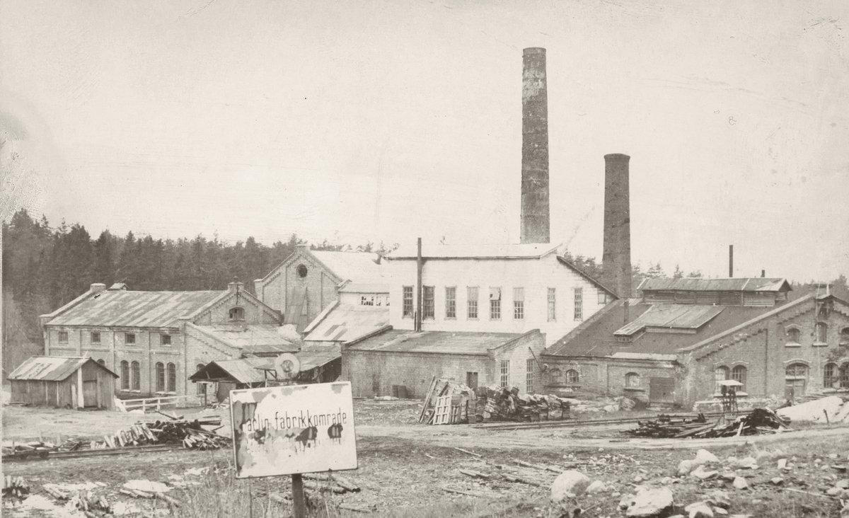 Postkort, Løten, Ådalsbruk, Klevfos Cellulose- & Papirfabrikk,