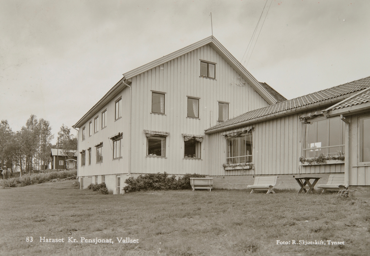 Postkort, Stange, Vallset, Haraset Kristelige Hvilehjem og Leirsted, Haraset nordre, eksteriør, sommer