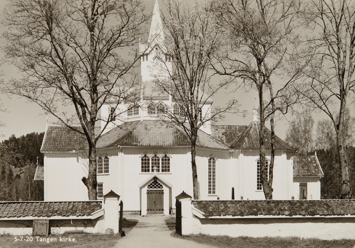 Postkort, Stange, Tangen kirke, 