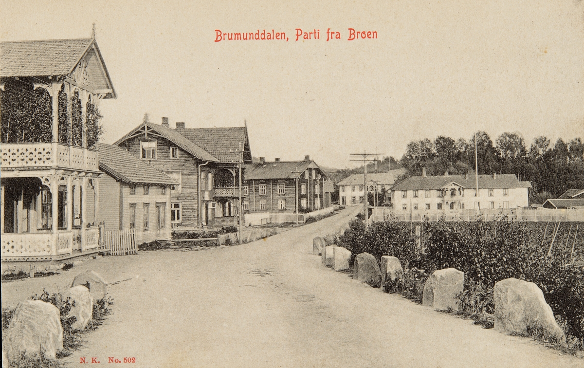 Postkort, Ringsaker, Brumunddal, Furnesvegen, Broberg, Jevne, Helgeby, Brumunddal Hotell, riksveg,