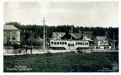 Ekebergbanens sporvogn ved Holtet stasjon, trolig kort tid e