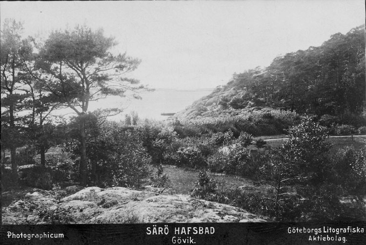 Text påbildens framsida: "SÄRÖ HAFSBAD Gövik".