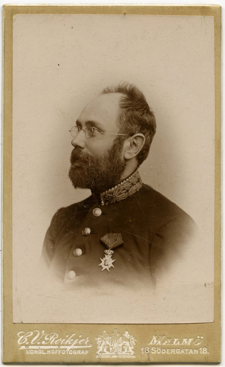 Porträtt på Dirigent och Organist Georg Wilhelm Heintze, född 4 juli år 1849 i Jönköping.